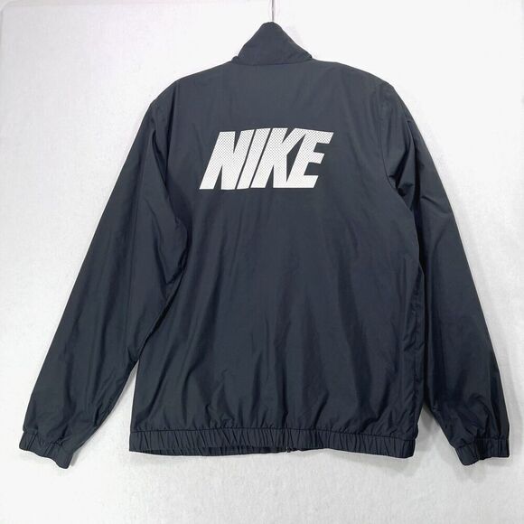 Vintage Nike Jacket Men XL Black White Windbreaker Track Big Logo Athletic 80s - Picture 2 of 12